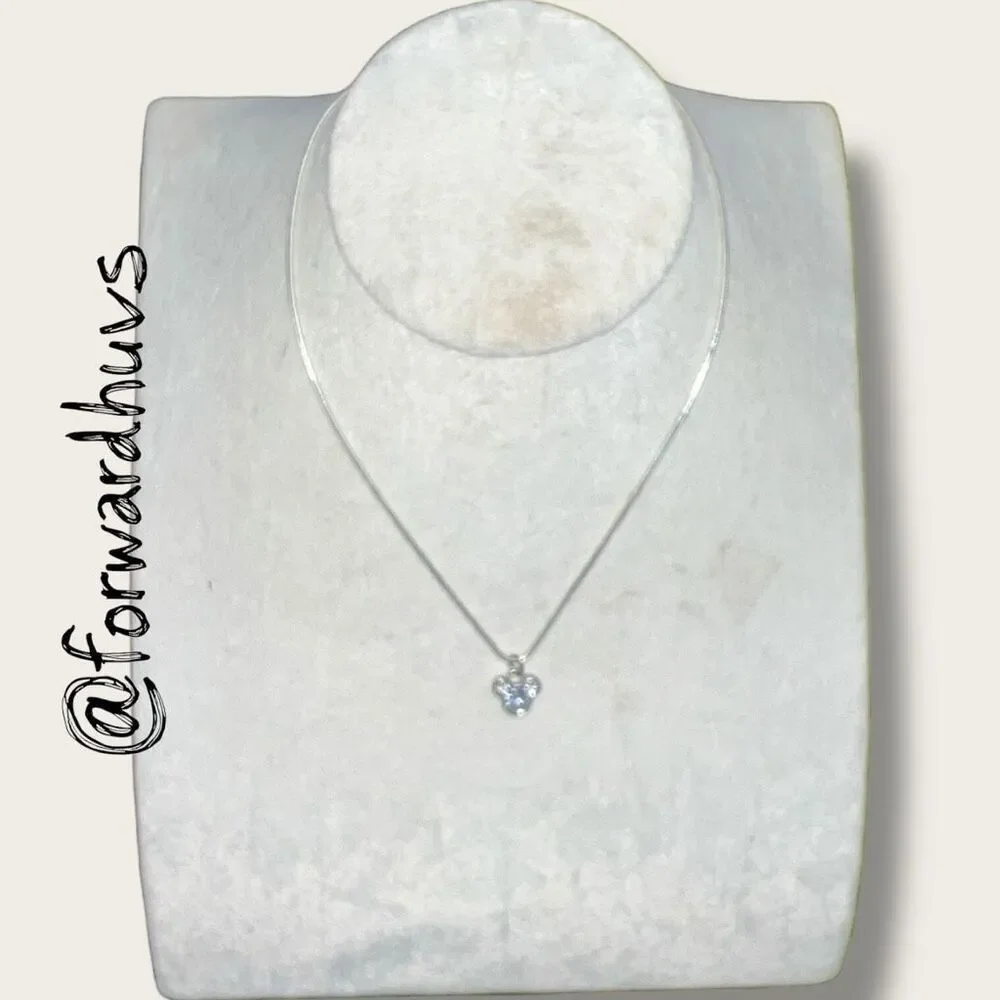 Disney Mickey Mouse Pendant Necklace – Silver Tone – 15”